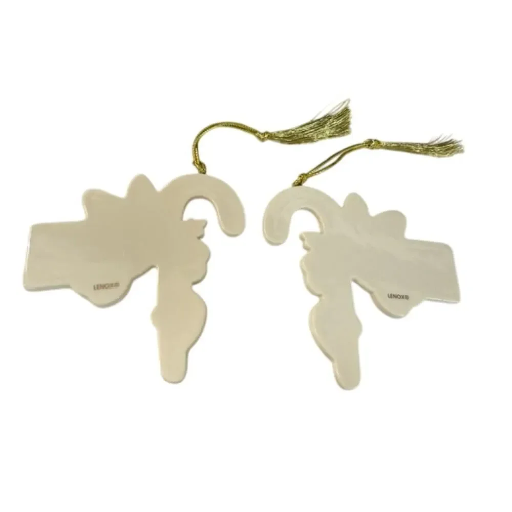 Lenox Mr. & Mrs. 2-pc porcelain candy cane ornament set